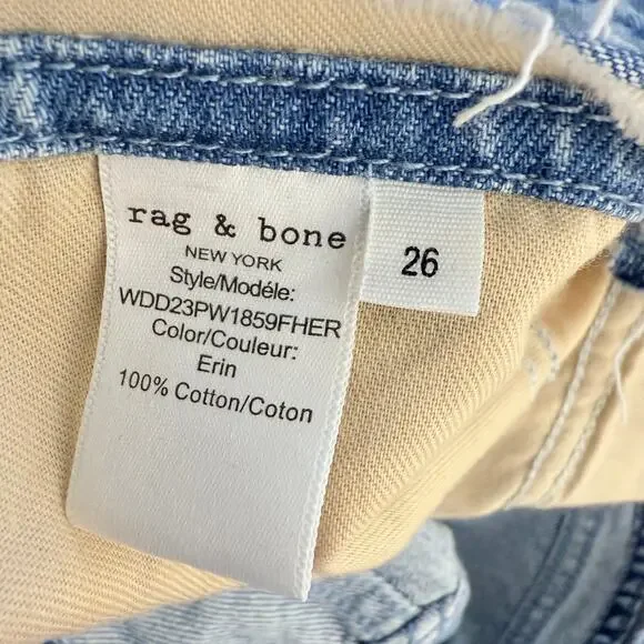 Rag & Bone Clara Denim Midi Skirt Raw Hem - Picture 6 of 6